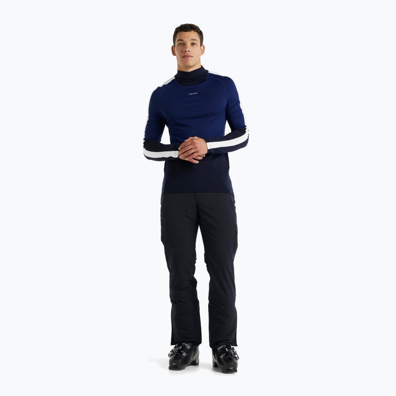 Bluza termoaktywna męska icebreaker 200 Oasis Sonebula High Neck navy/royal navy/snow/cb 2