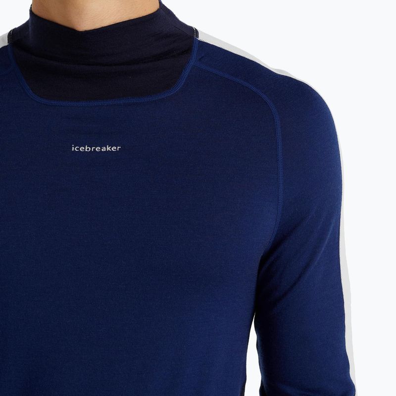 Bluza termoaktywna męska icebreaker 200 Oasis Sonebula High Neck navy/royal navy/snow/cb 5