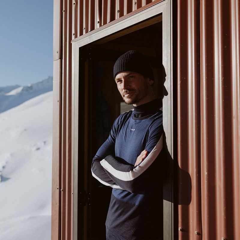 Bluza termoaktywna męska icebreaker 200 Oasis Sonebula High Neck navy/royal navy/snow/cb 11