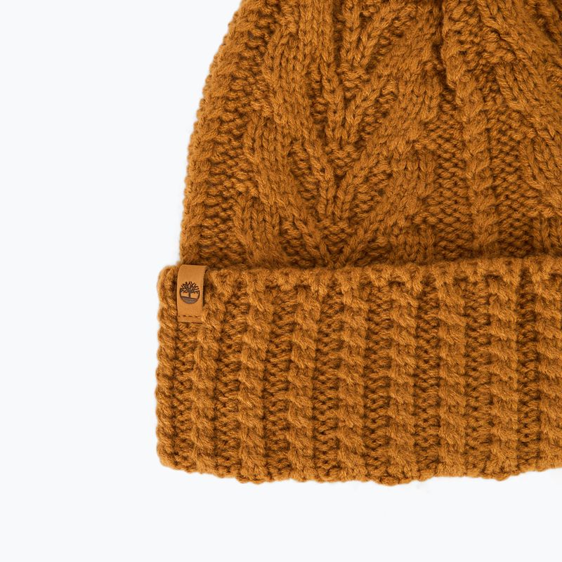 Czapka zimowa damska Timberland Cable Premium Pom Beanie wheat 3