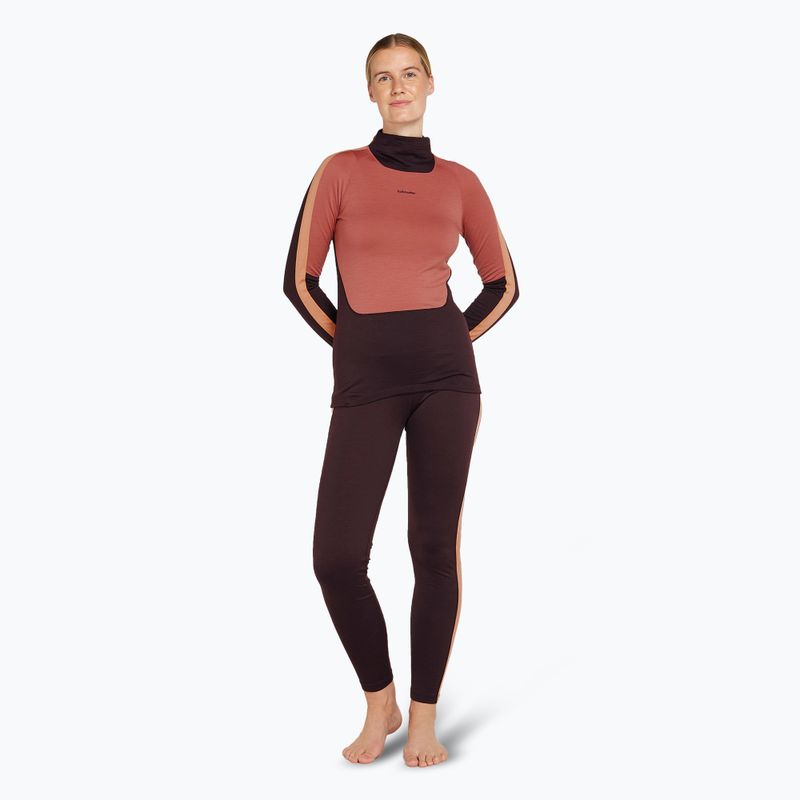 Bluza termoaktywna damska icebreaker 200 Oasis Sonebula High Neck bittersweet/cedar 2