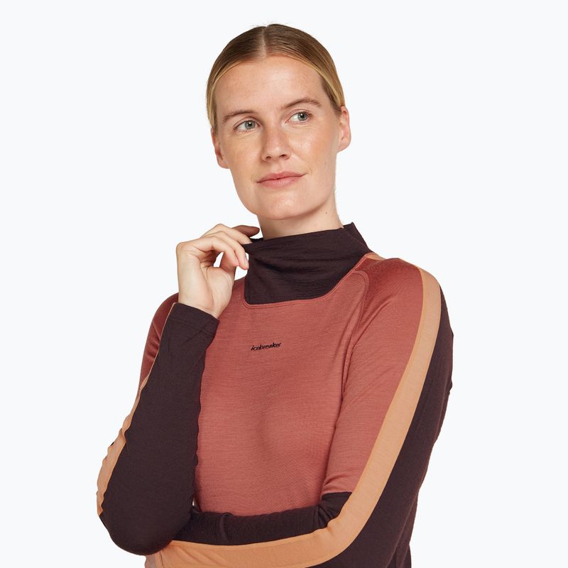 Bluza termoaktywna damska icebreaker 200 Oasis Sonebula High Neck bittersweet/cedar 5