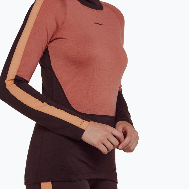 Bluza termoaktywna damska icebreaker 200 Oasis Sonebula High Neck bittersweet/cedar 6