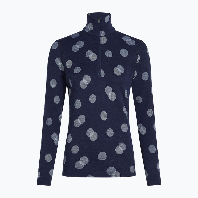 Bluza termoaktywna damska icebreaker Merino 260 Vertex LS Half Z Falling Flakes midnight navy/ snow/j 7