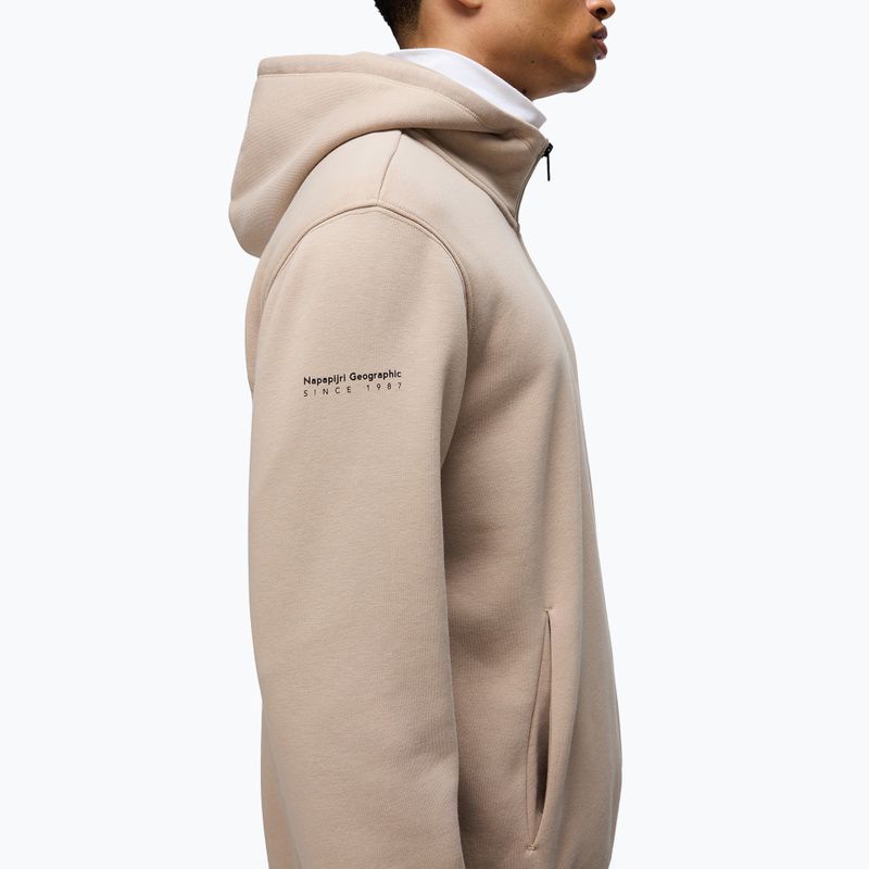 Bluza męska Napapijri B-Badge Half Zip Hooded beige rocky 4