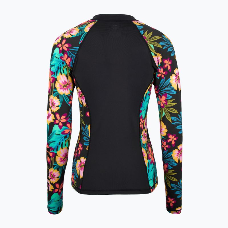 Longsleeve do pływania damski Hurley Fiji Fantasy Zip Front Rashguard black 2