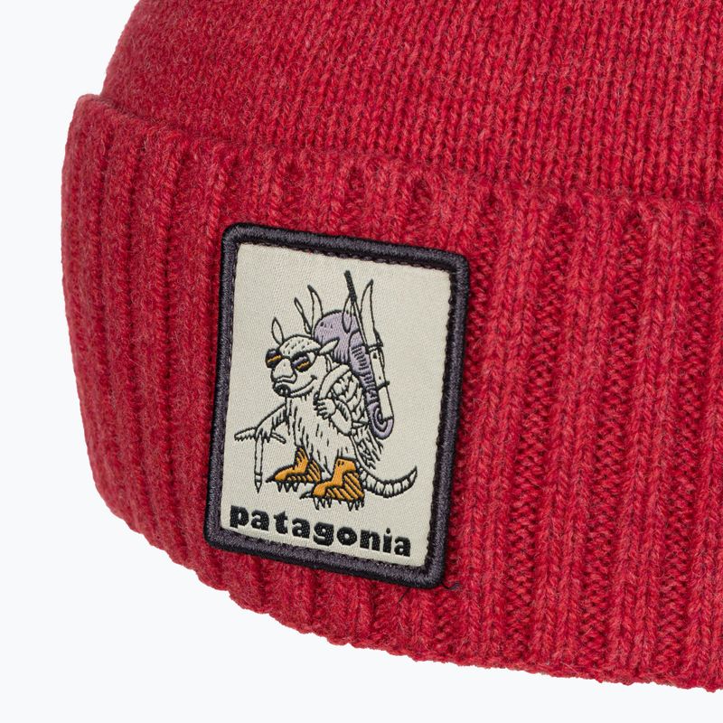 Czapka zimowa Patagonia Brodeo Beanie fun hogs armadillo/touring red 4