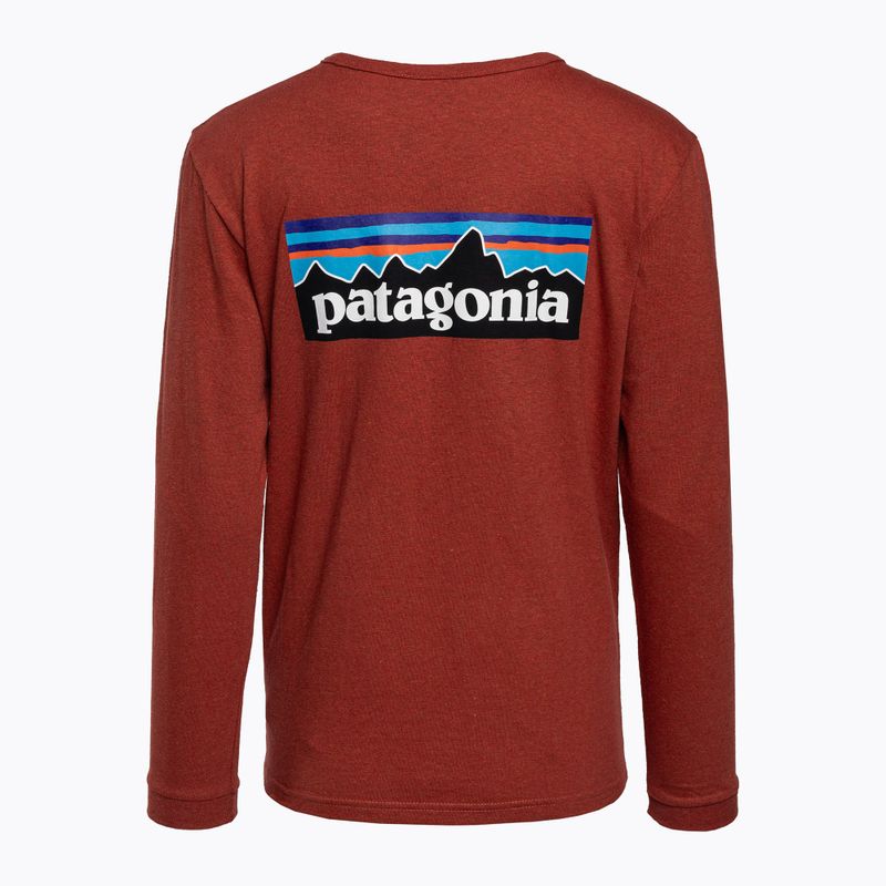 Longsleeve damski Patagonia P-6 Logo Responsibili-Tee burl red 2