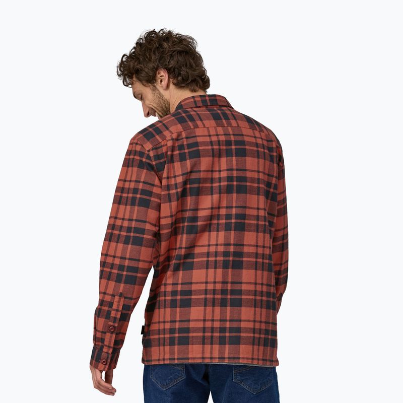 Koszula męska Patagonia Organic Cotton MW Fjord Flannel ice caps/burl red 2