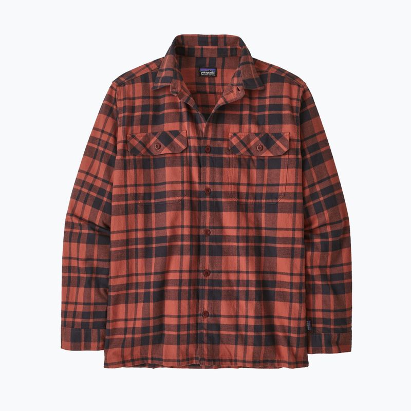Koszula męska Patagonia Organic Cotton MW Fjord Flannel ice caps/burl red 4