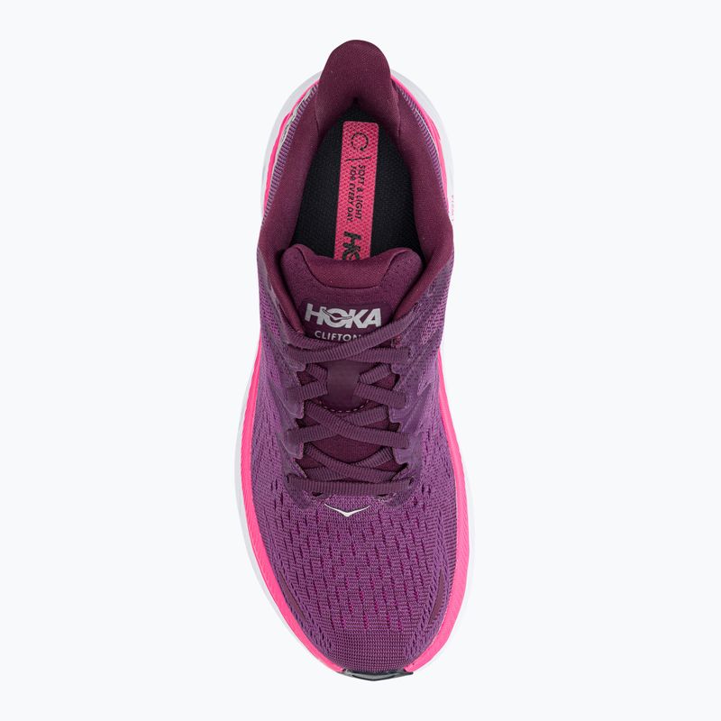 Buty do biegania damskie HOKA Clifton 8 grape wine/beautyberry 6
