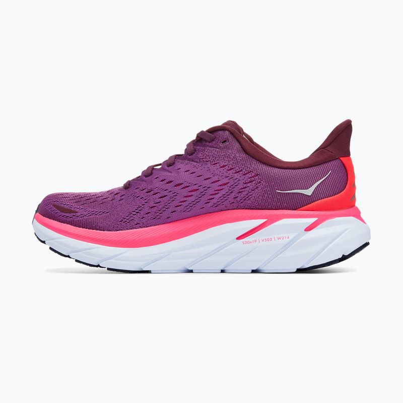 Buty do biegania damskie HOKA Clifton 8 grape wine/beautyberry 11