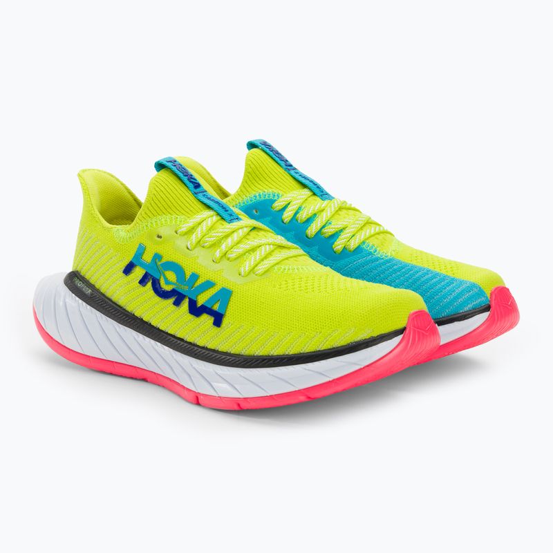 Buty do biegania damskie HOKA Carbon X 3 evening primrose/scuba blue 4