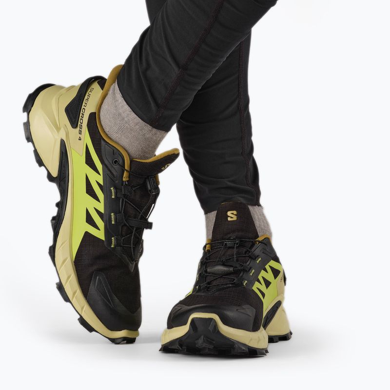 Buty do biegania męskie Salomon Supercross 4 GTX black/leek green/acid lime 3