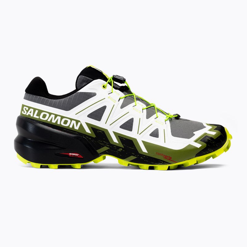 Buty do biegania męskie Salomon Speedcross 6 black/white/acid lime 2