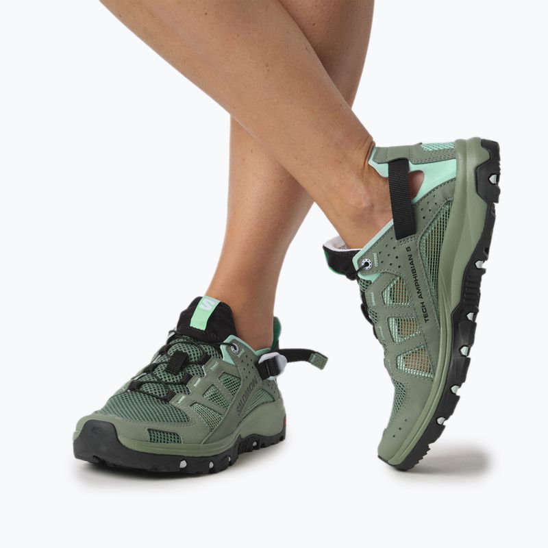 Buty turystyczne damskie Salomon Techamphibian 5 laurel wreath/arctic ice/marine blue 3