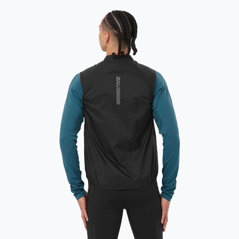 Bezrękawnik do biegania męski Salomon Sense Aero Wind deep black 2