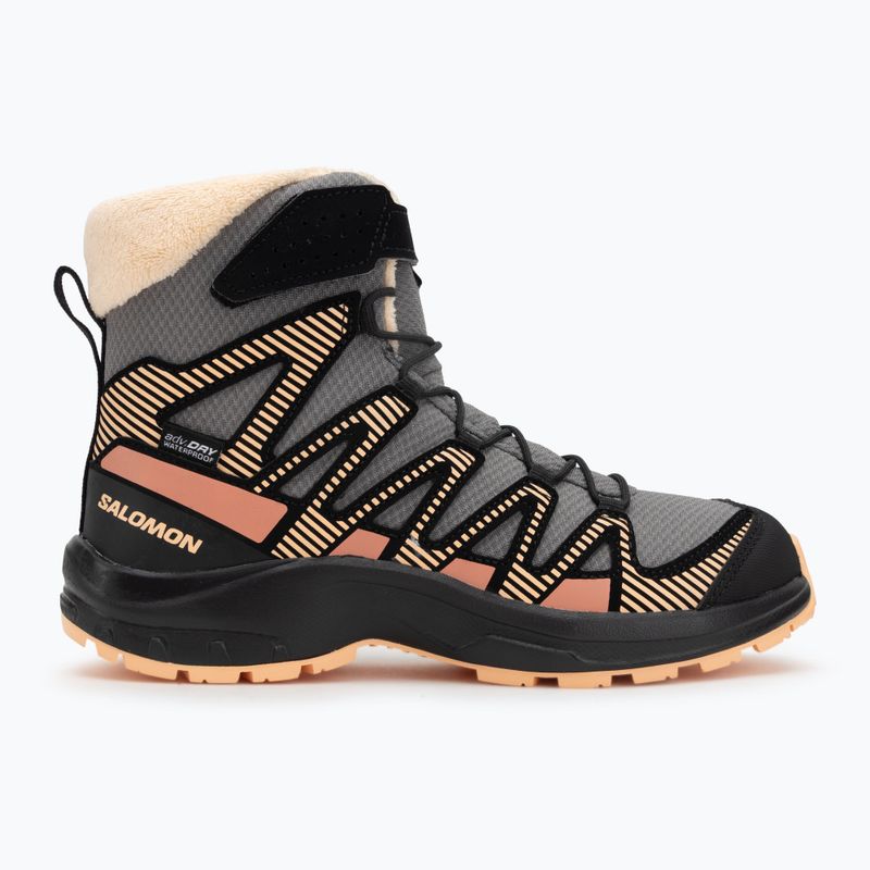 Buty trekkingowe dziecięce Salomon XA Pro V8 Winter CSWP pewter/black/peach fuzz 2