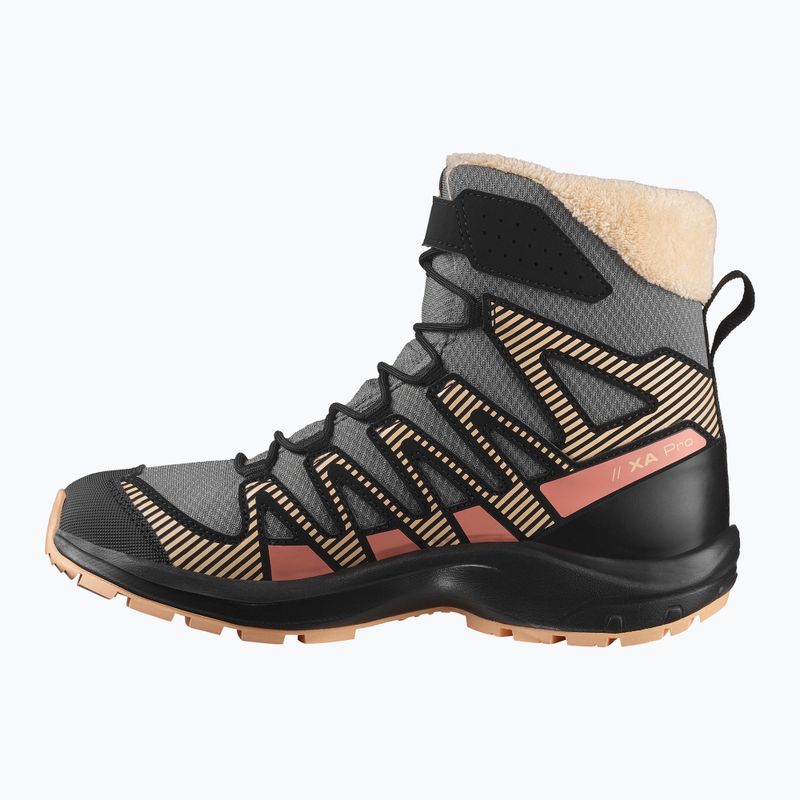 Buty trekkingowe dziecięce Salomon XA Pro V8 Winter CSWP pewter/black/peach fuzz 9