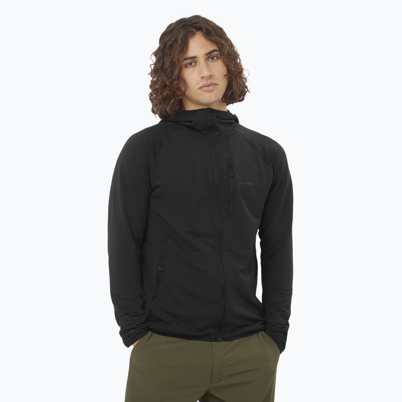 Bluza trekkingowa męska Salomon Sntial Lightwarm Hybrid deep black