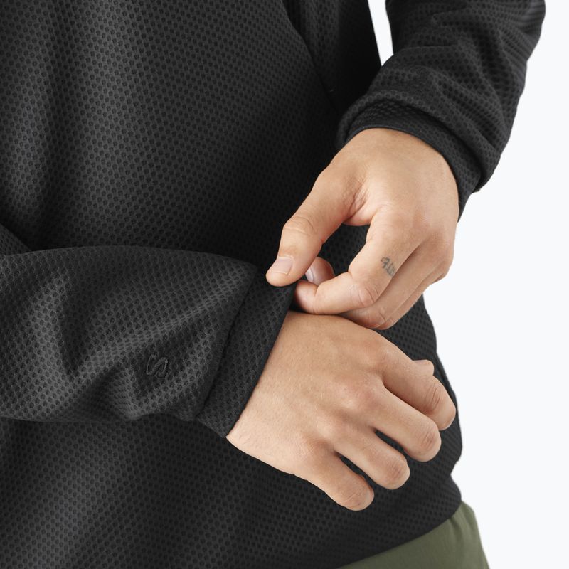 Bluza trekkingowa męska Salomon Motomesh Crewneck deep black 4