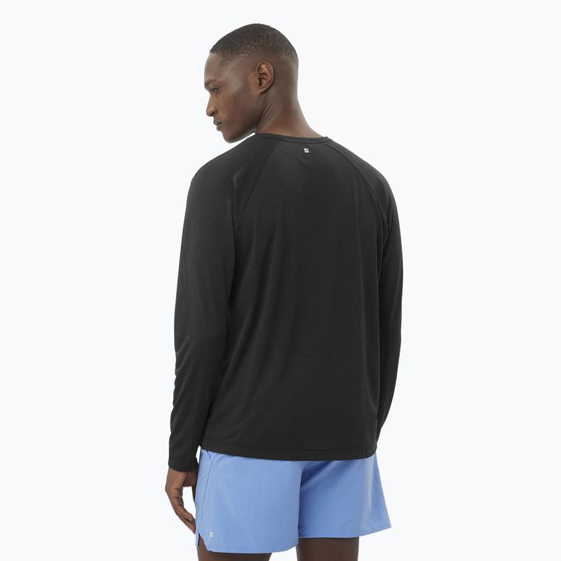 Longsleeve do biegania męski Salomon SHAKEout Core deep black 2