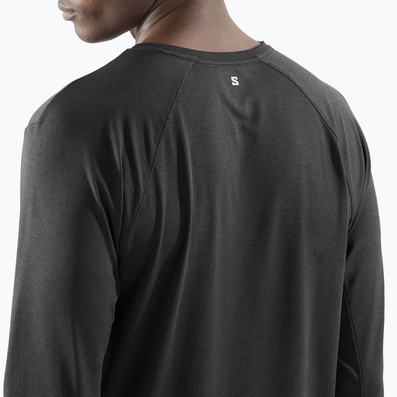 Longsleeve do biegania męski Salomon SHAKEout Core deep black 3