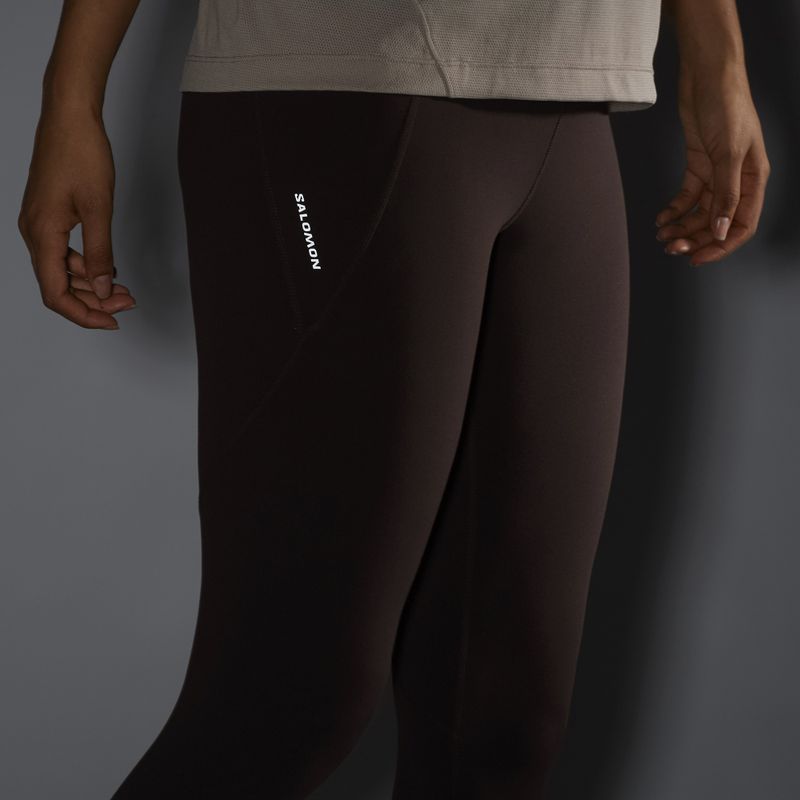Legginsy do biegania damskie Salomon SHAKEout Bliss 25" coffee bean 7