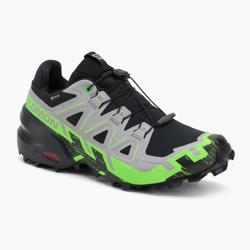 Buty do biegania męskie Salomon Speedcross 6 GTX black/alloy/green gecko