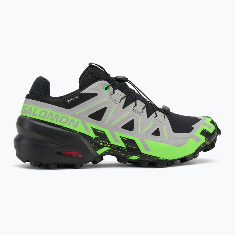 Buty do biegania męskie Salomon Speedcross 6 GTX black/alloy/green gecko 2