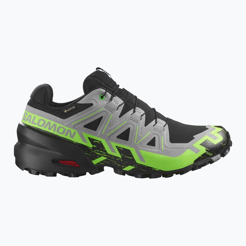 Buty do biegania męskie Salomon Speedcross 6 GTX black/alloy/green gecko 2