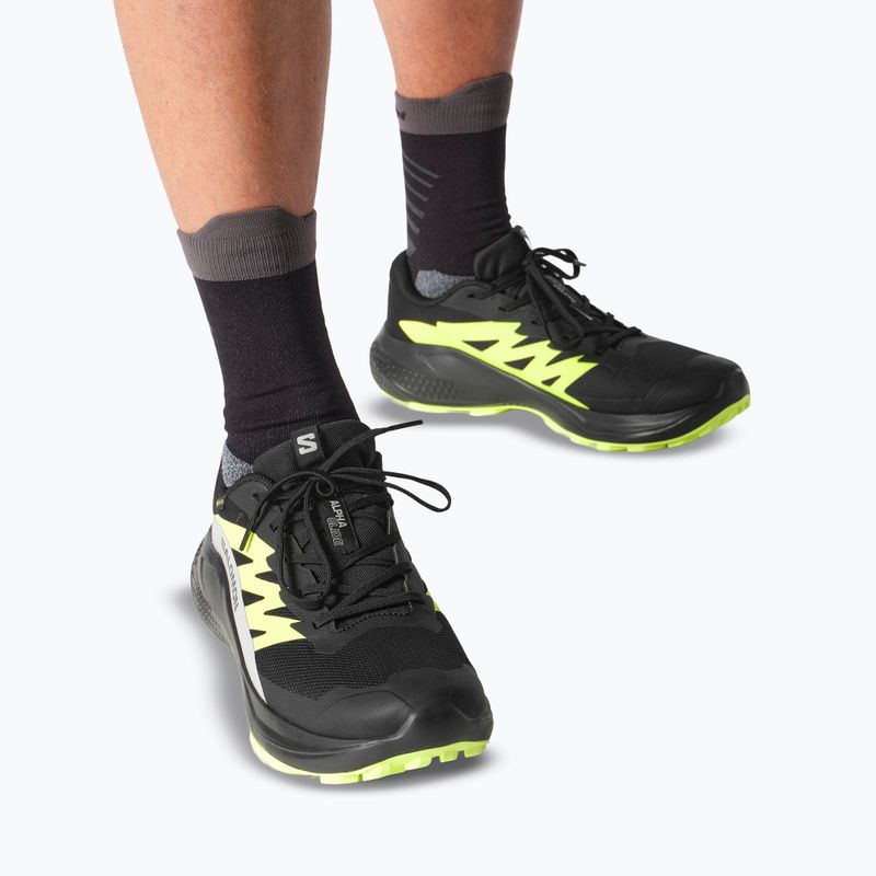 Buty do biegania męskie Salomon Alphaglide GTX black/alloy/sharp green 6