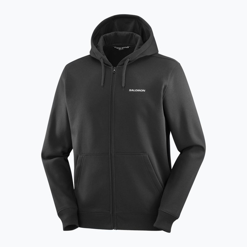 Bluza męska Salomon Logo Full Zip Hoodie deep black 4