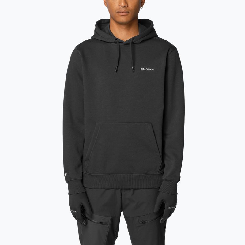 Bluza męska Salomon Chest Logo Hoodie deep black