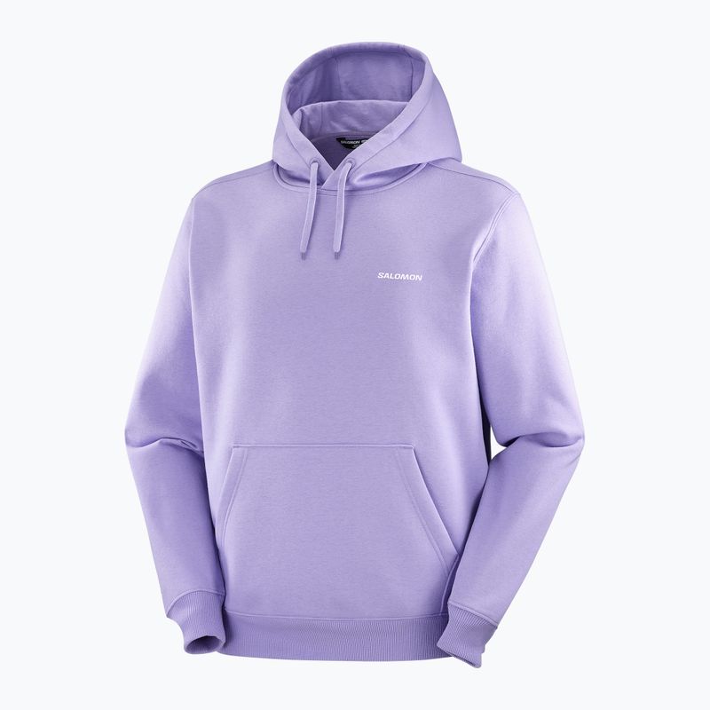 Bluza męska Salomon Logo Hoodie violet tulip 3