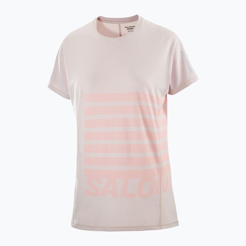 Koszulka do biegania damska Salomon Sense Aero Tee GFX etherea/neon flame 4
