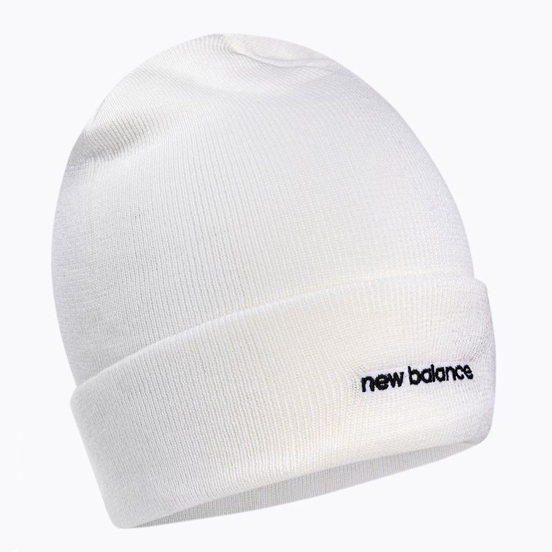 Czapka zimowa damska New Balance Knit Cuffed Beanie Embroider white