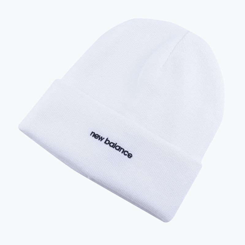 Czapka zimowa damska New Balance Knit Cuffed Beanie Embroider white 4