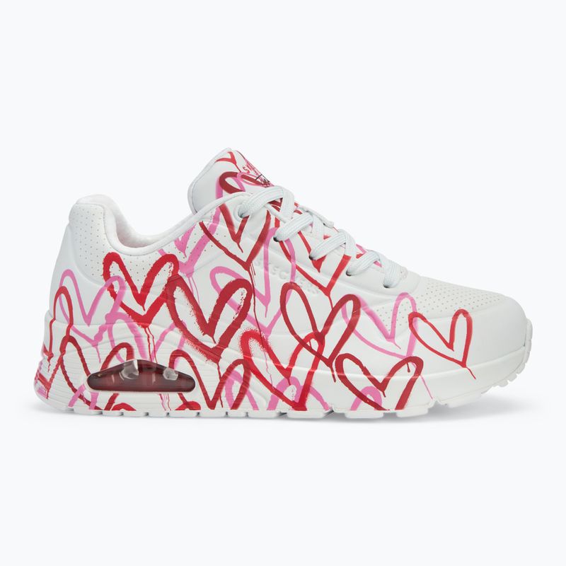 Buty damskie SKECHERS JGoldcrown Uno Spread The Love white/red/pink 2