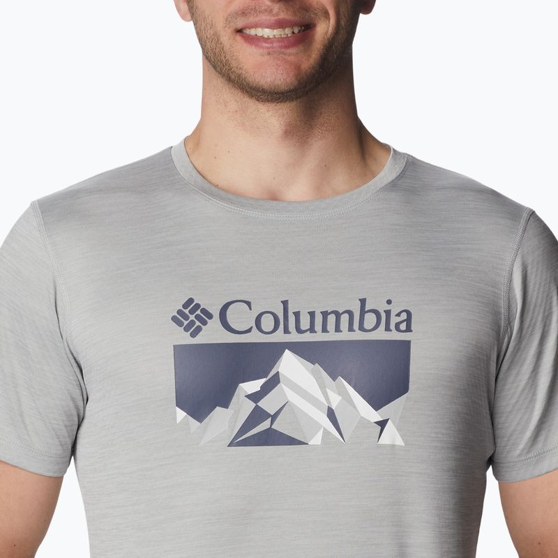 Koszulka trekkingowa męska Columbia Zero Rules Grph columbia grey hthr/fractal peaks grx 4