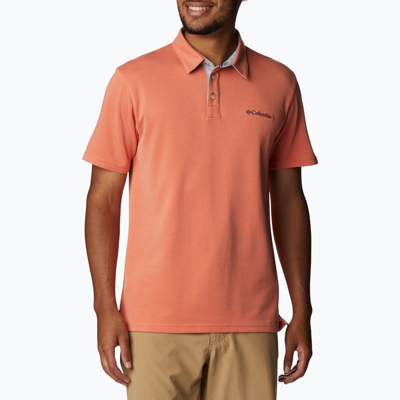 Koszulka trekkingowa męska Columbia Nelson Point Polo desert orange