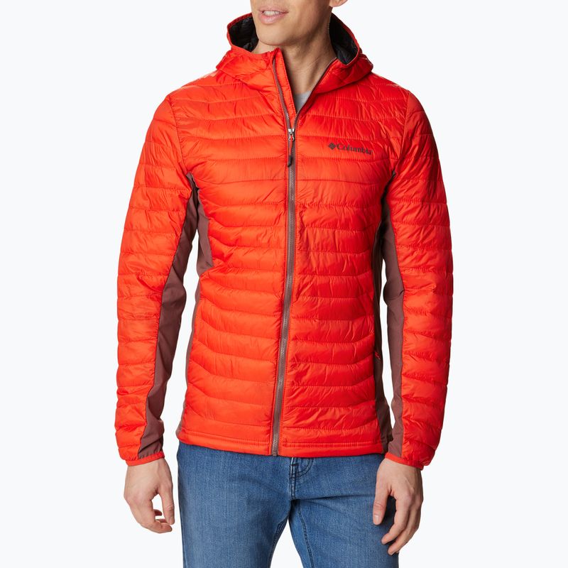 Kurtka hybrydowa męska Columbia Powder Pass Hooded spicy/light raisin