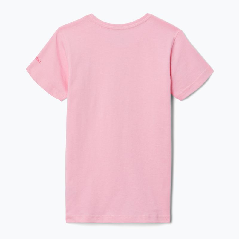 Koszulka trekkingowa dziecięca Columbia Mission Lake Graphic wild rose/csc stacked banded graphic 2