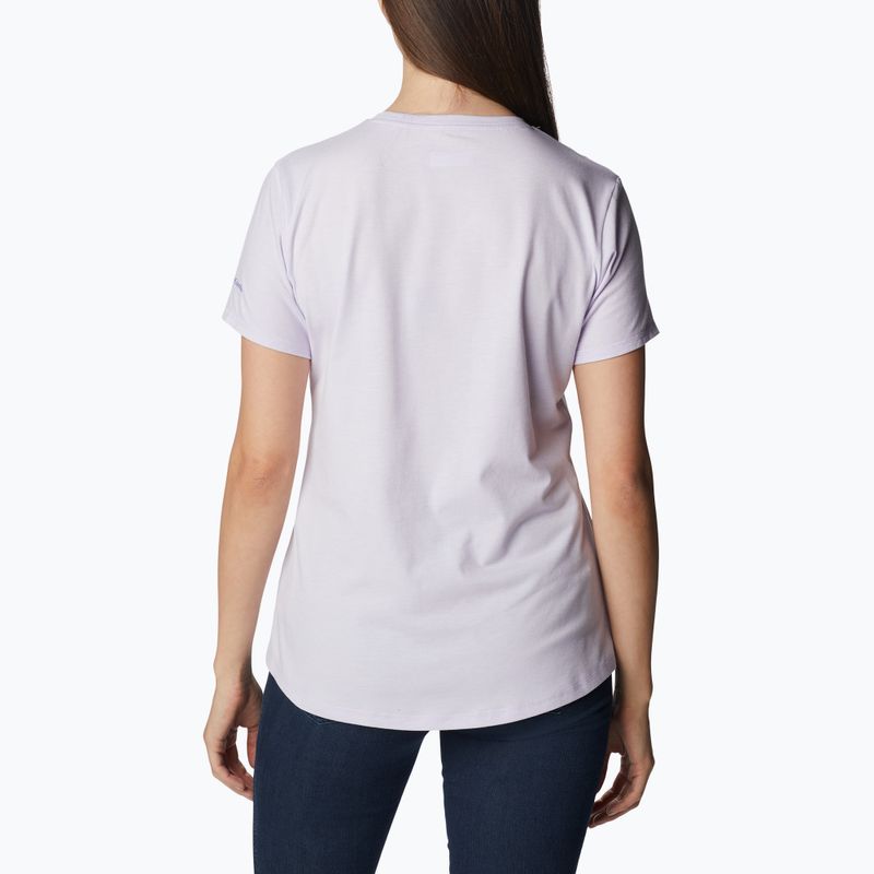 Koszulka trekkingowa damska Columbia Sun Trek Graphic purple tint hthr/framed halftone grx 2