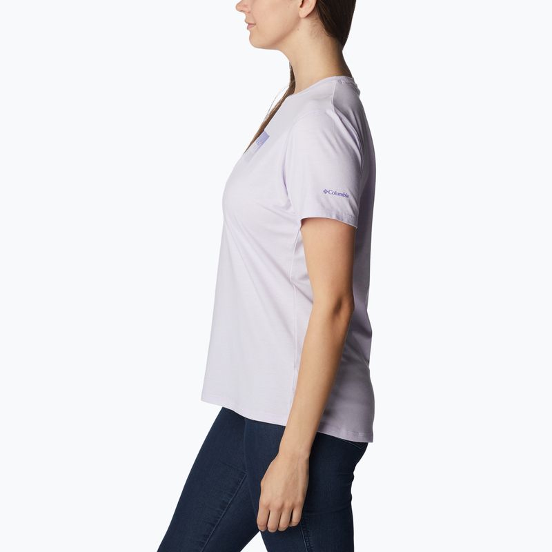 Koszulka trekkingowa damska Columbia Sun Trek Graphic purple tint hthr/framed halftone grx 4