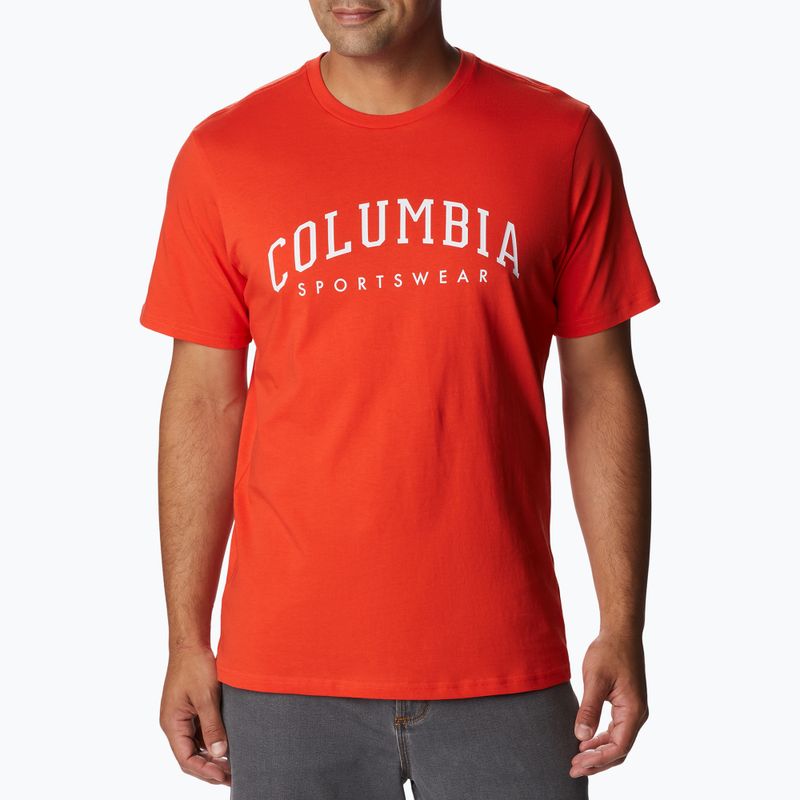 Koszulka trekkingowa męska Columbia Rockaway River Graphic spicy/csc varsity arch graphic