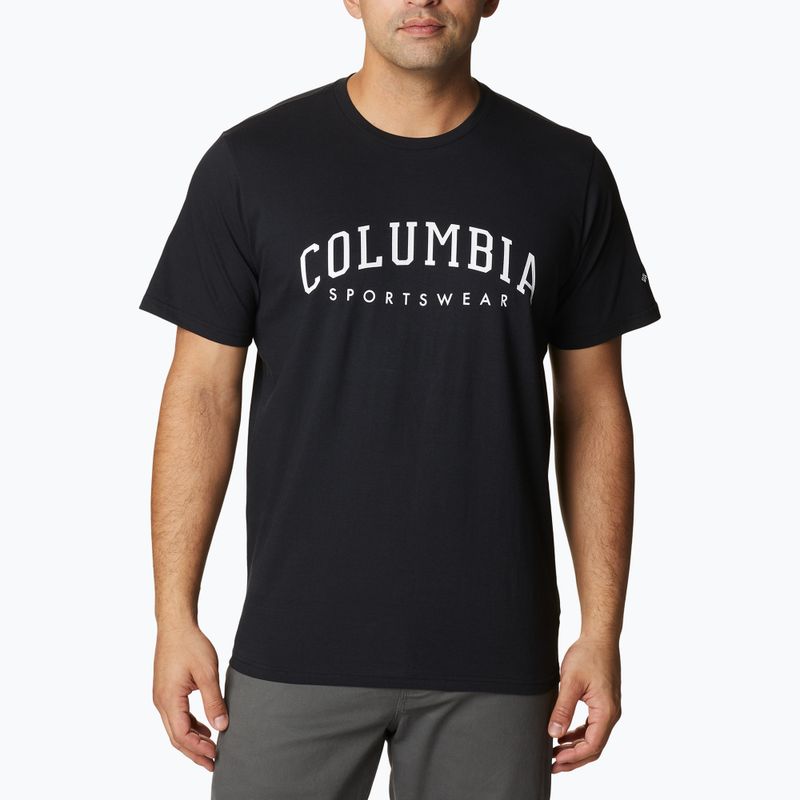 Koszulka trekkingowa męska Columbia Rockaway River Graphic black/csc varsity arch graphic