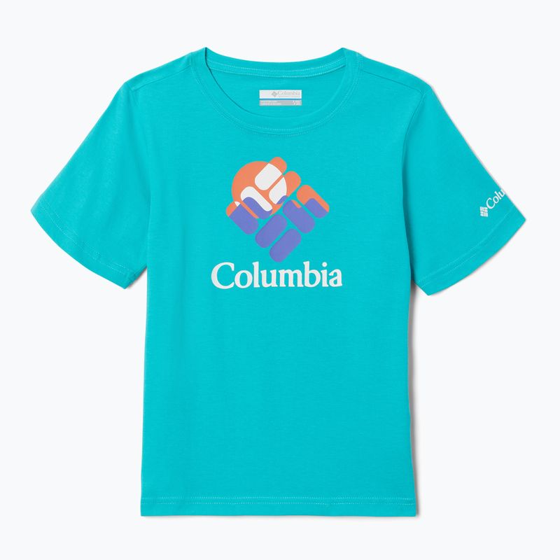 Koszulka dziecięca Columbia Valley Creek Graphic bright aqua/gemscape graphic