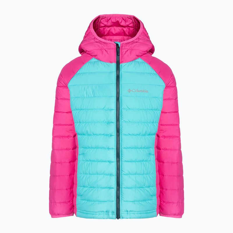 Kurtka dziecięca Columbia Powder Lite Hooded geyser/pink ice