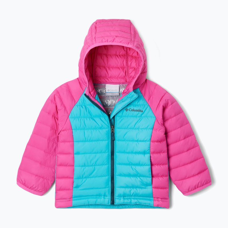 Kurtka dziecięca Columbia Powder Lite Hooded geyser/pink ice 5